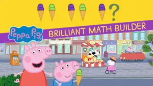 Peppa Pig Brilliant Math builder title screen.