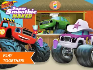 Blaze and The Monster Machines Super Smoothie Maker title screen.